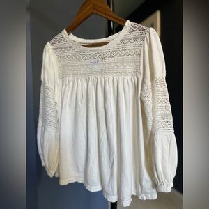 Old Navy Girl’s Cotton and Lace Blouse, Size L (10/12), Excellent Condition